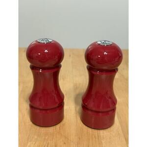 NEW Olde Thompson Victoria Salt & Pepper Shakers Set In Red NEW 4.5 Inches